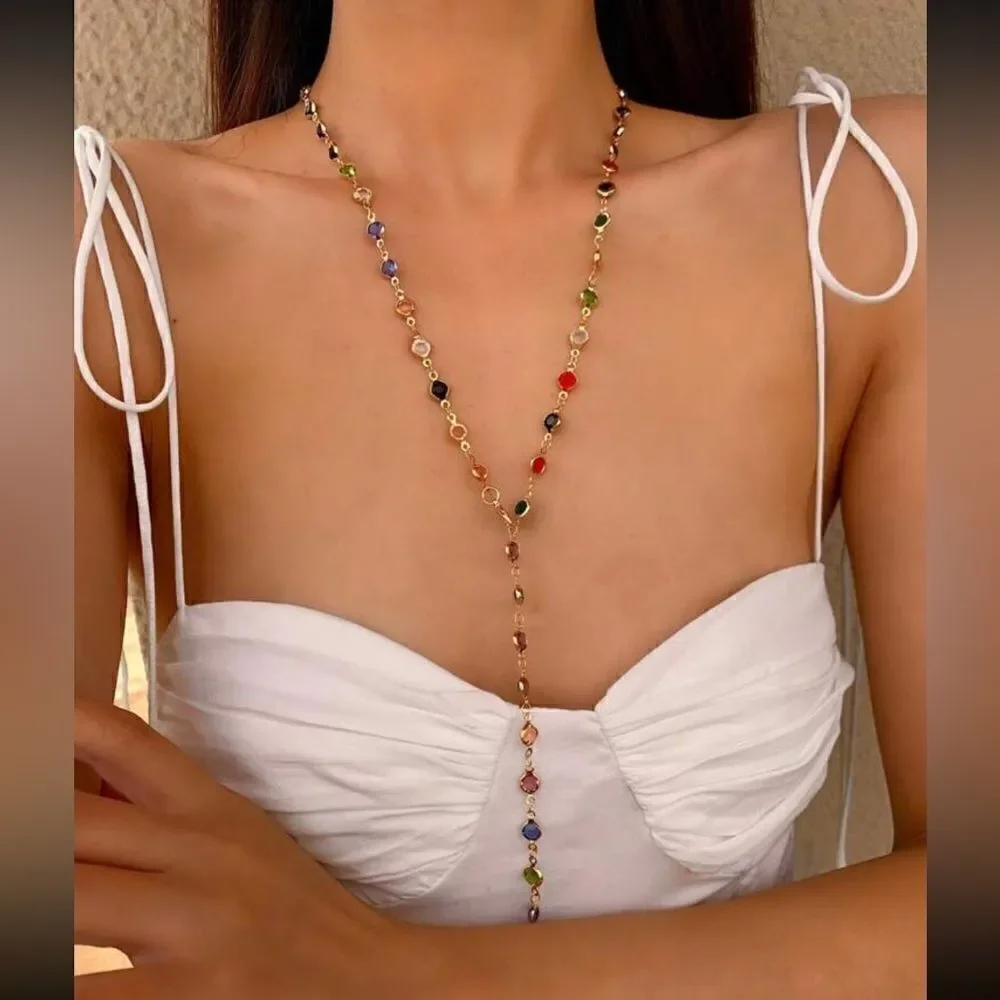 Crystal drop necklace N552